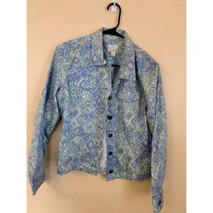 Christopher & Banks Geometric Print Button Up Shirt‎ Women's Size M